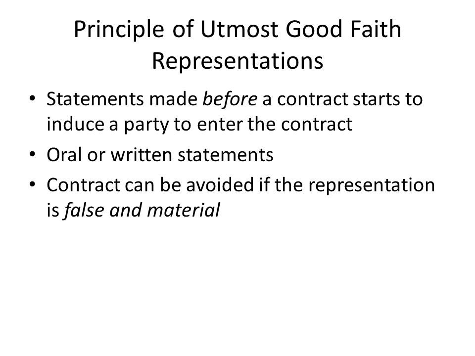 Definition of 'utmost good faith'